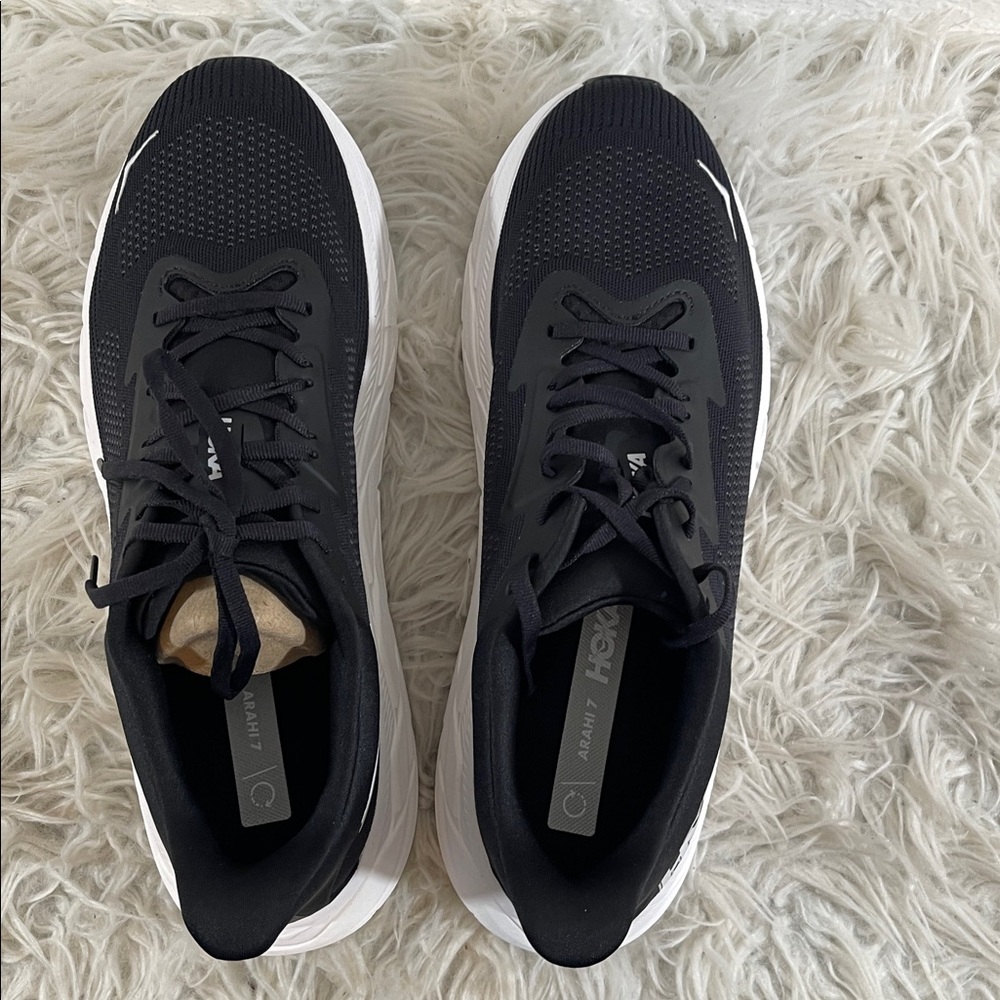 HOKA Men's Arahi 7 Stability Shoe Black & White Size 11.5D NEW - Picture 7 of 15